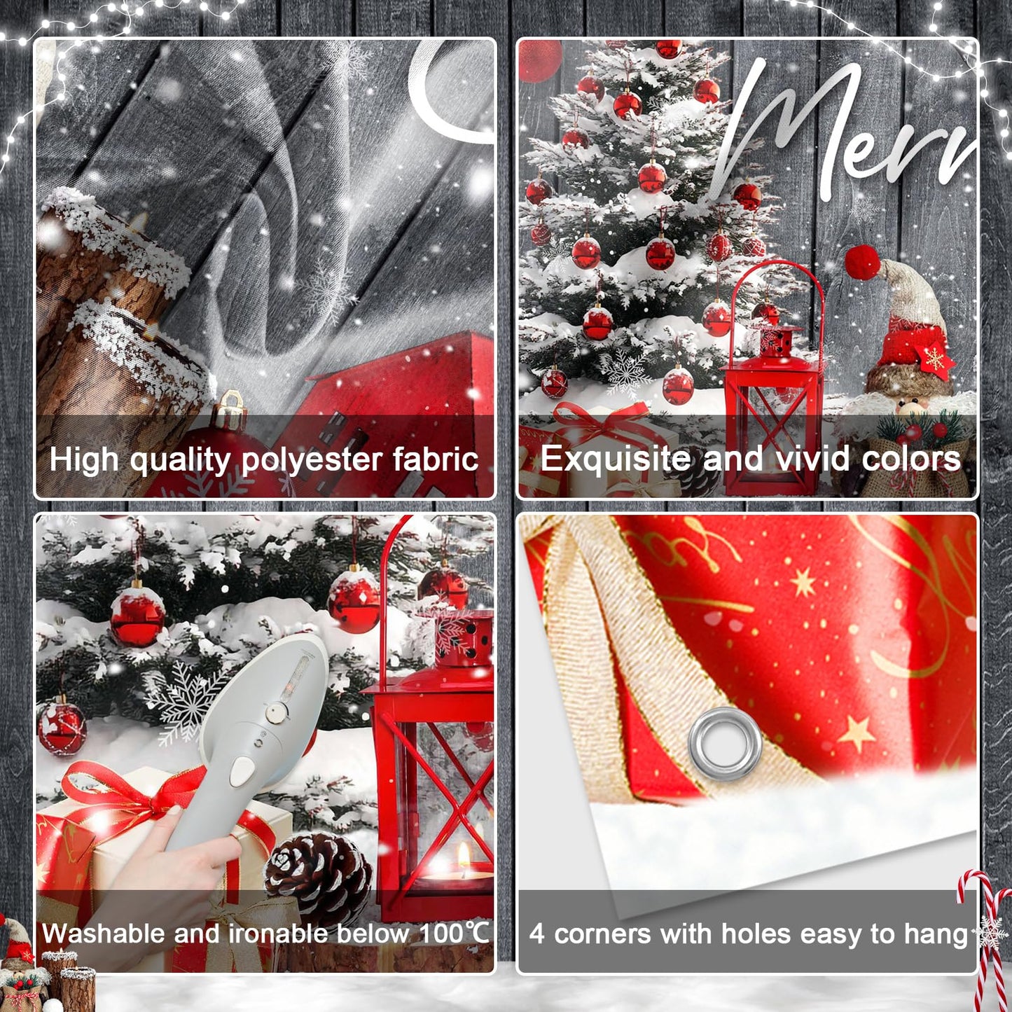 Avezano Christmas Wood Wall Photography Backdrop 6 x 3.6 ft Rustic Merry Chirstmas Gifts Barn Background Xmas Winter Holiday Photo Banner Props Indoor Outdoor