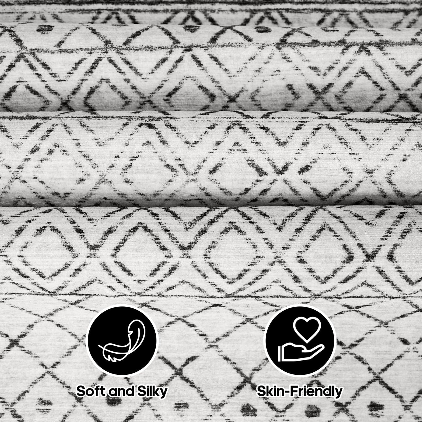 BYYVOO 2x3 Entryway Rug Washable - Moroccan Small Area Rugs for Entryway Low Pile Indoor Mat Non Slip with Rubber Backing Thin Area Rug Pet Friendly for Front Door Kitchen Bedroom 2x3 Geo Grey