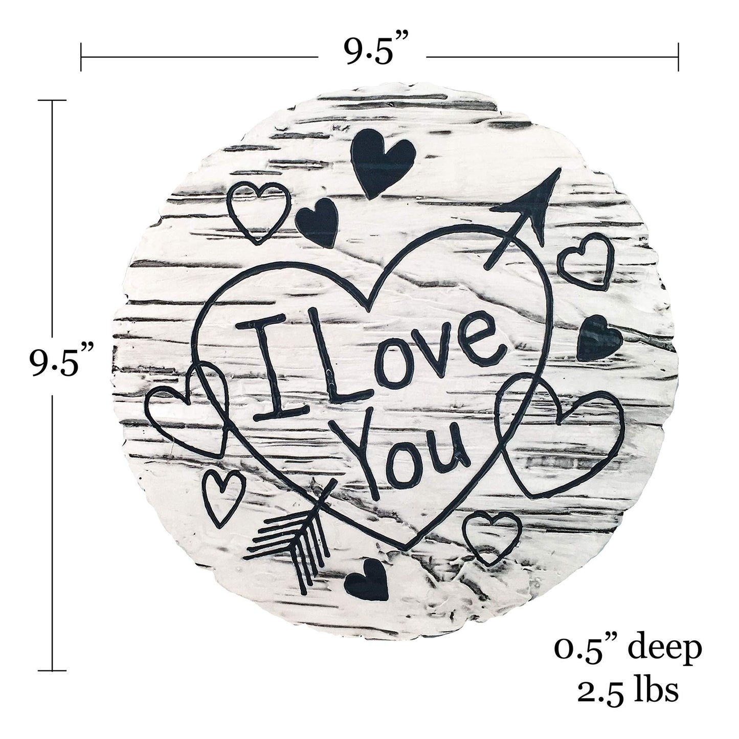 Spoontiques - Garden Décor - I Love You Stepping Stone - Decorative Stone for Garden
