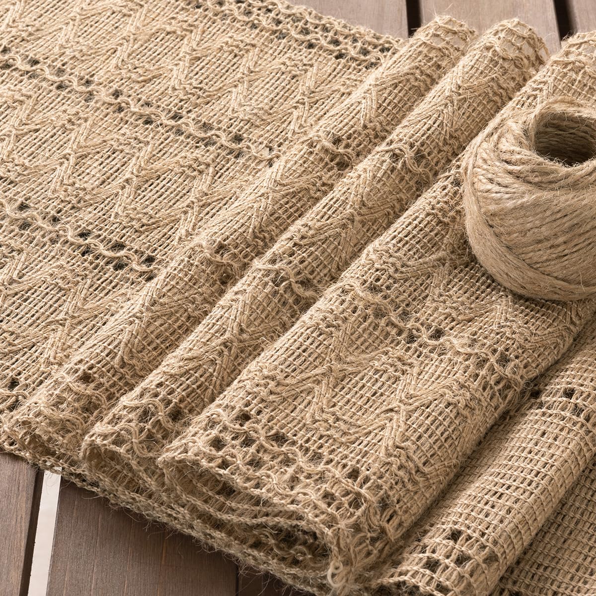 Socomi Boho Table Runner Easter Spring Farmhouse Burlap Jute Bamboo Rustic Dining Kitchen Centerpiece Decor Small Macrame Woven Coffee Table Runner for Dresser Scarf Home Decor 12x36 inch
