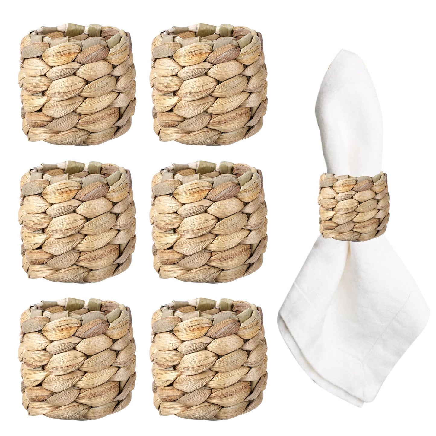 APTWOW Farmhouse Napkin Rings, Hand-Woven Napkin Rings for Table Decor, Fall Rustic Napkins Rings, Napkin Holder Buckles for Holiday Party, Easter, Birthday, Thanksgiving, Christmas