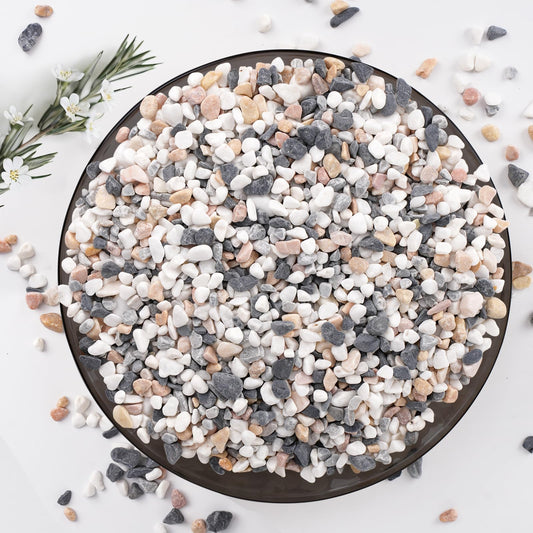 Pulovin 2.5 lbs Small Rocks for Plants, 1/5 Inch Pebbles for Indoor Plants, Natural Decorative Pea Gravel for Aquarium, Fish Tank, Terrarium, Succulents, Bamboo Plants, Vases, Cactus, Crafts