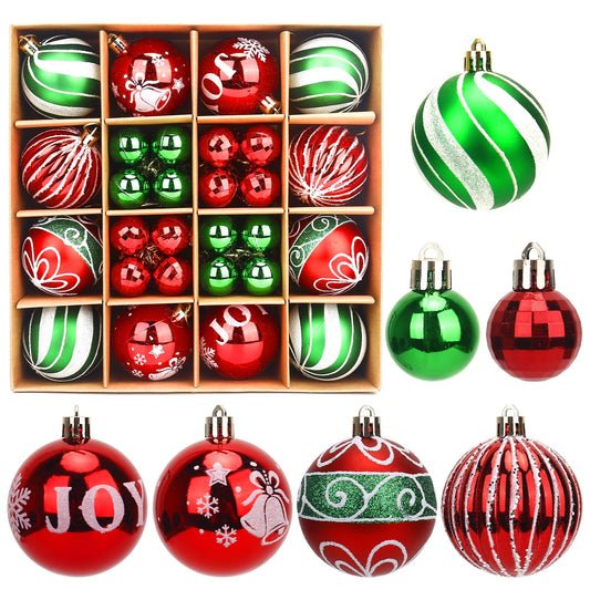 Christmas Ornaments Balls, 44 Pcs Christmas Balls Including 12Pcs 6cm/2.36inch & 32Pcs 3cm/1.18inch, Christmas Tree Decorations Hanging for Holiday Wedding Party Decoration