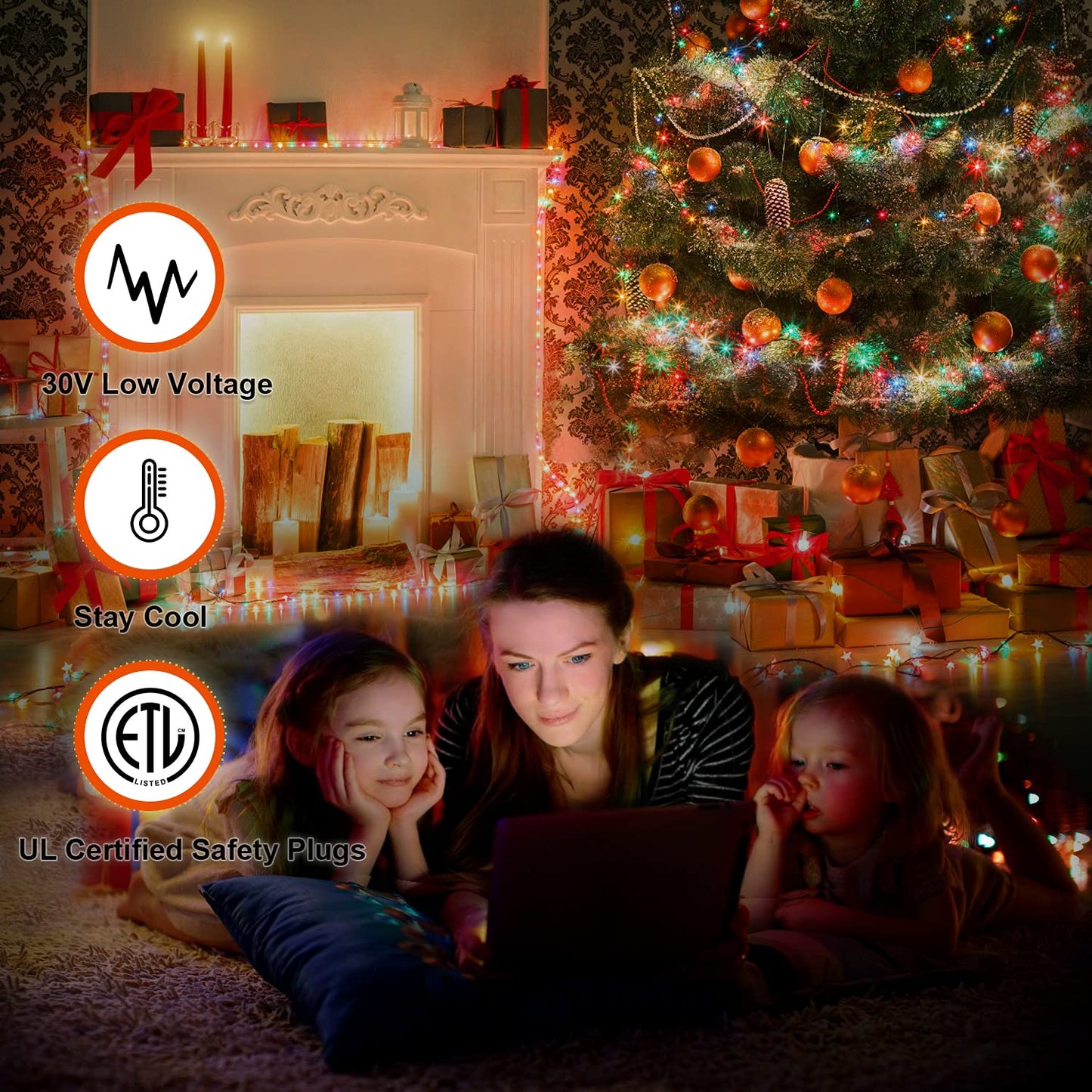 Christmas Decoration Lights, Outdoor Christmas String Lights 320 LED 11.5 Ft Waterfall Tree Light with Big Star Topper 8 Light Modes for Xmas New Year Holiday Garden Yard Indoor Outdoor Decor