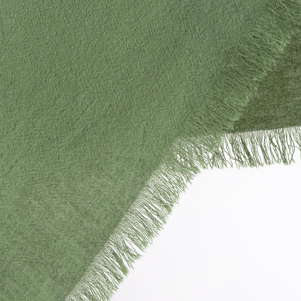 DeZerlor 6 Pack Sage Green Cotton Linen Napkins with Fringe Spring Cloth Napkins Set of 6 Boho Handmade Dinner Napkins Bulk for Wedding Bridal Baby Shower Parties, 17 x 17 Inches
