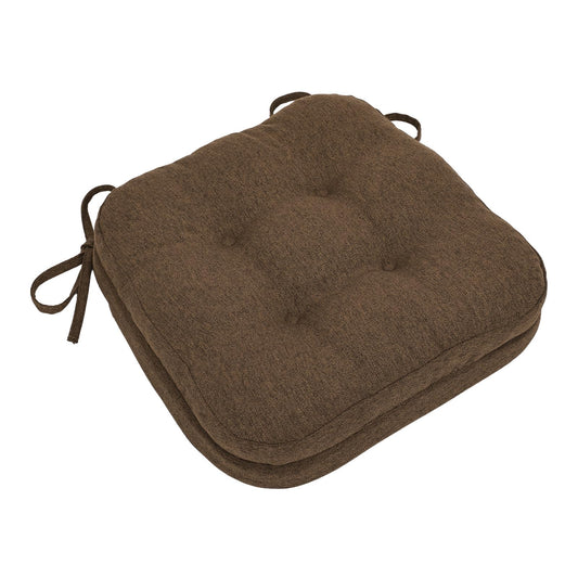 baibu Dining Chair Cushions, Dual-Layer Patent Design Memory Foam Kitchen Chair Cushions, Non-Slip Seat Pads with Ties, 16.5 x 16.5 x 3.5in, 1 Pack, Dark Brown