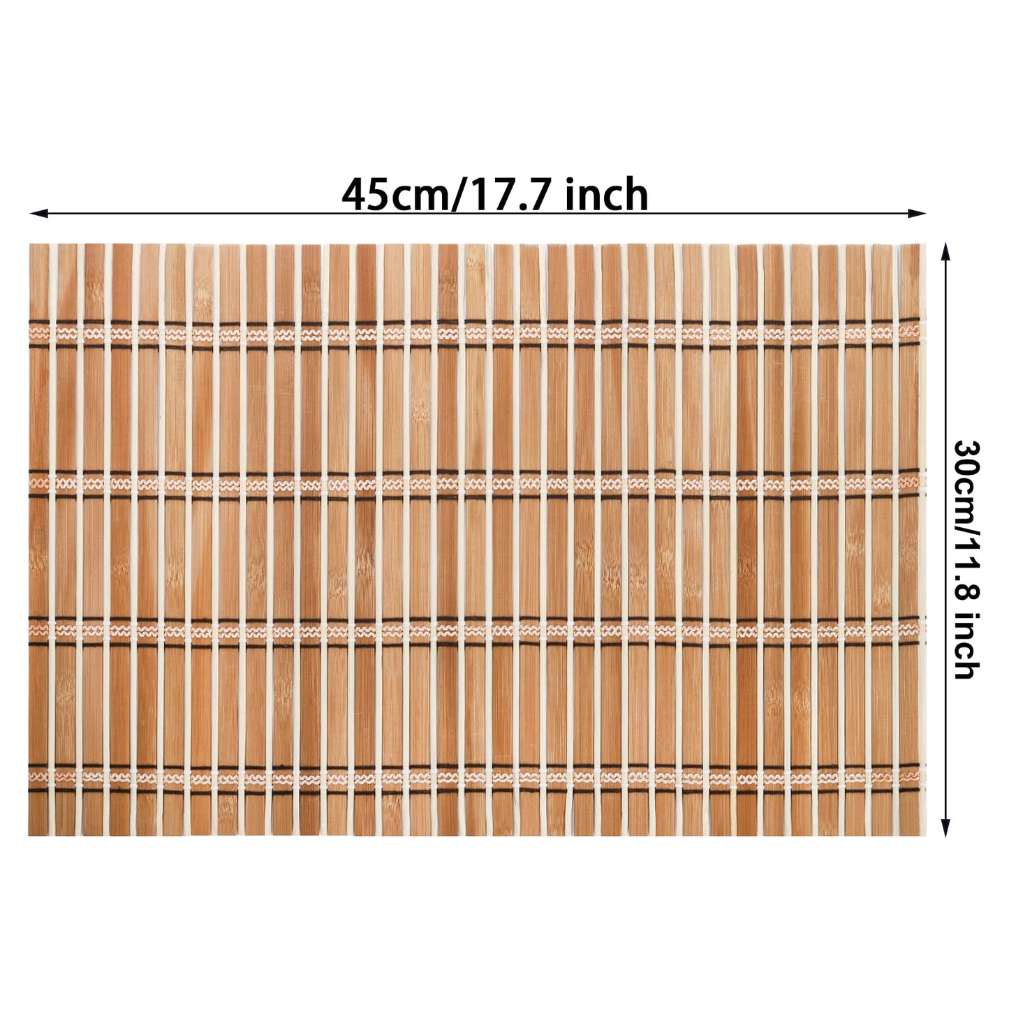 Coloch 8 Pack Natural Bamboo Placemats, Rustic Anti-Slip and Heat-Resistant Table Mat for Kitchen, Dinning Room, Table Protection