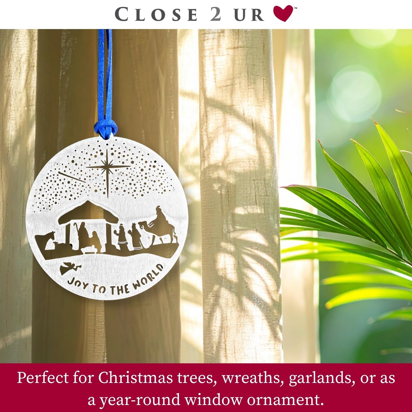 Nativity Three Wisemen Stainless Steel Ornament Keepsake & Collectible | Window Ornament, Hanging Decoration, Religious & Holiday Décor | Handcrafted, Durable & Made in USA