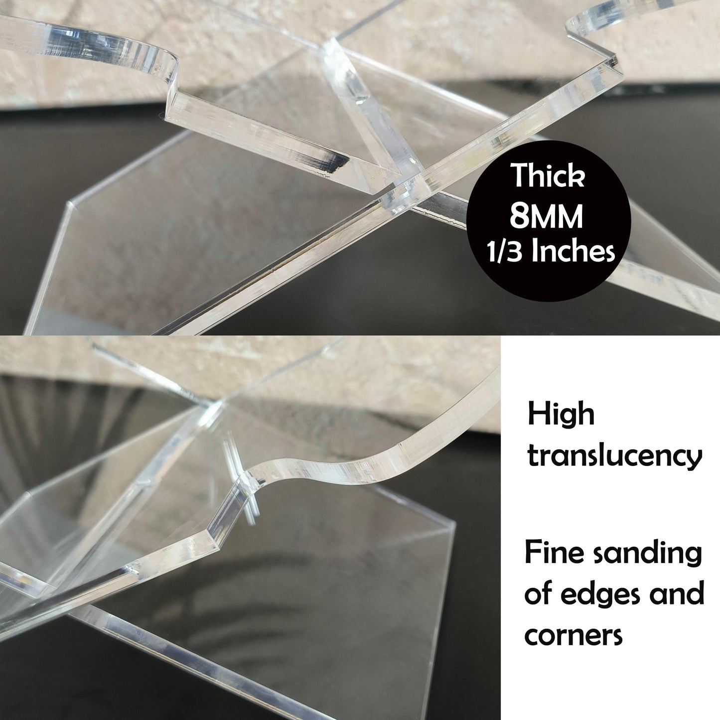 Large Butterfly Clear Acrylic Book Stand - Perfect for Displaying Open Book on Your Coffee Table - Ideal for Bibles, Cook Books, Guest Books, Magazines, Each with a Lucite Paperweight