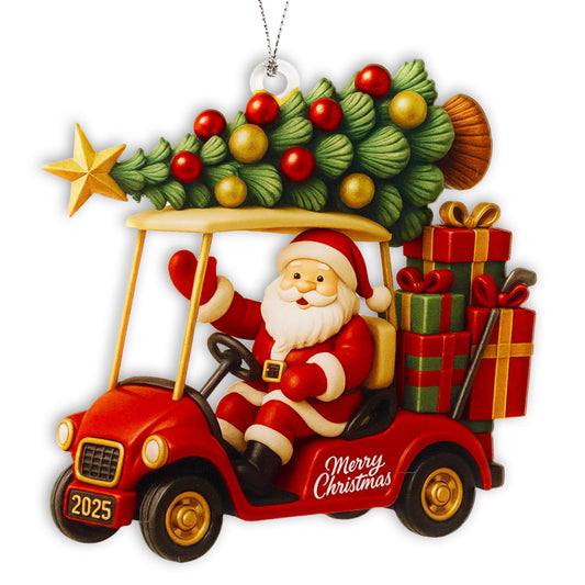Golf Cart Ornament, Santa Ornaments for Christmas Tree 2025, Funny Golf Ornaments for Christmas Tree, Unique Holiday Decoration for Golf Lovers, Christmas Golf Decor, Gift Idea for Golfer