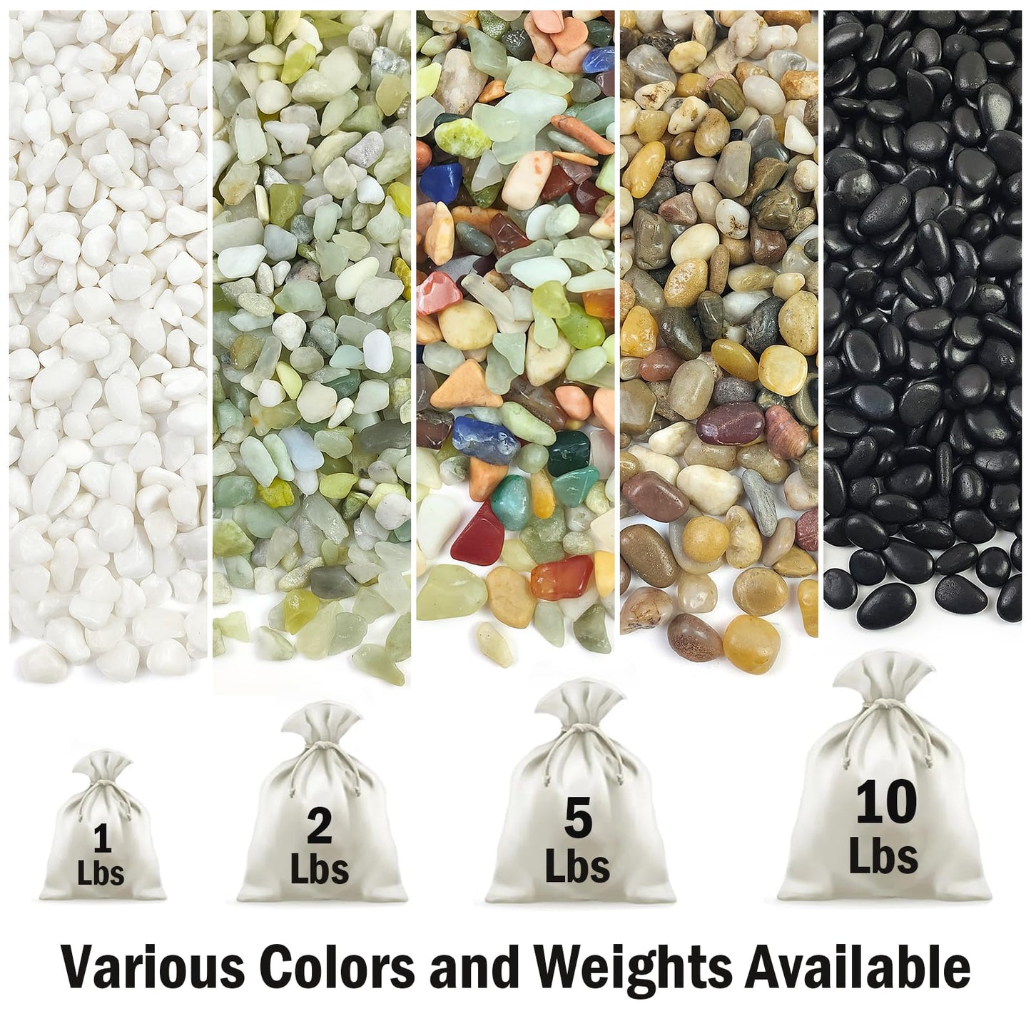 FANTIAN Succulent Rocks, 3/8 Inch Polished Pebbles for Indoor Plants, Decorative River Rocks for Plants Indoor, Vase Fillers, Cactus Planters, Bird Bath, Fountain, Outdoor Garden Landscaping