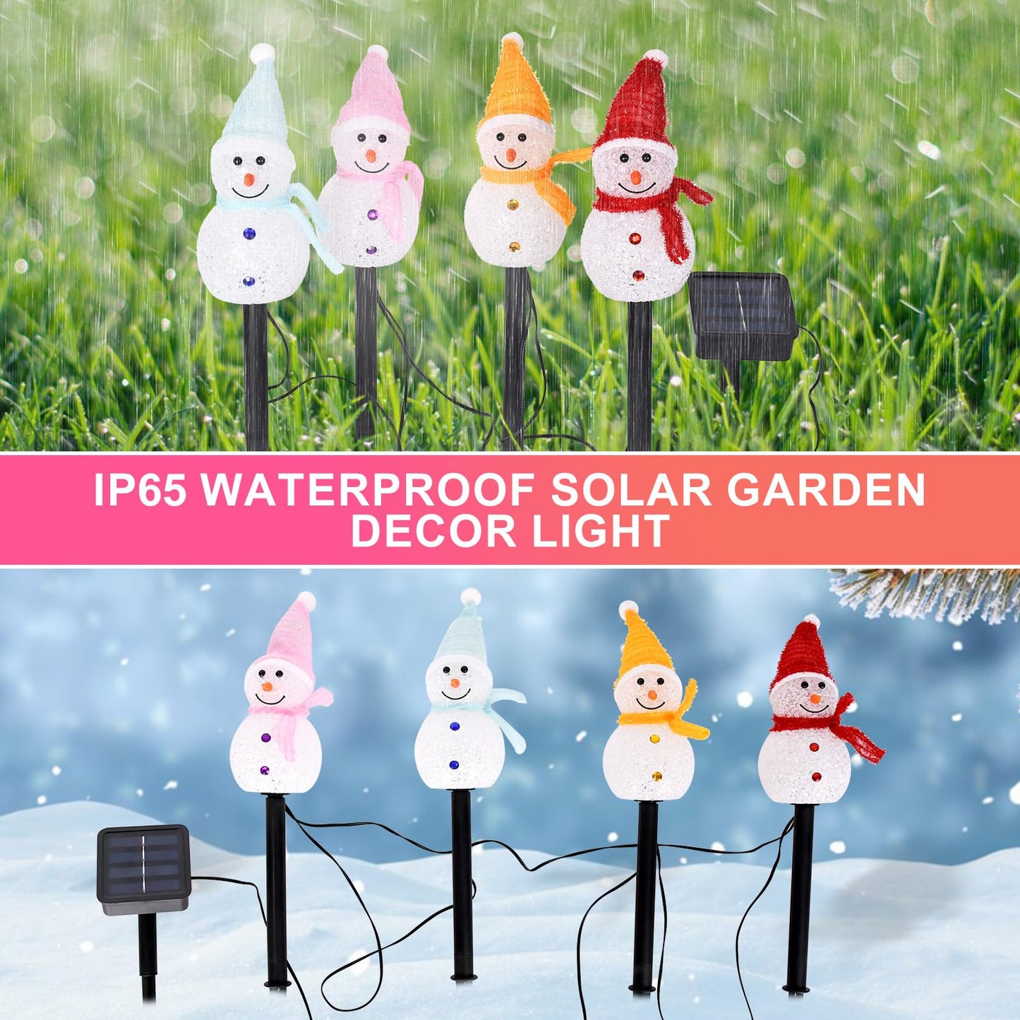 Outdoor Christmas Decorations 2025-Christmas Light Stakes for Yard-Snowman Solar Lights-Snowman Christmas Ornaments for Yard Garden Lawn Landscape Patio Walkway Decor