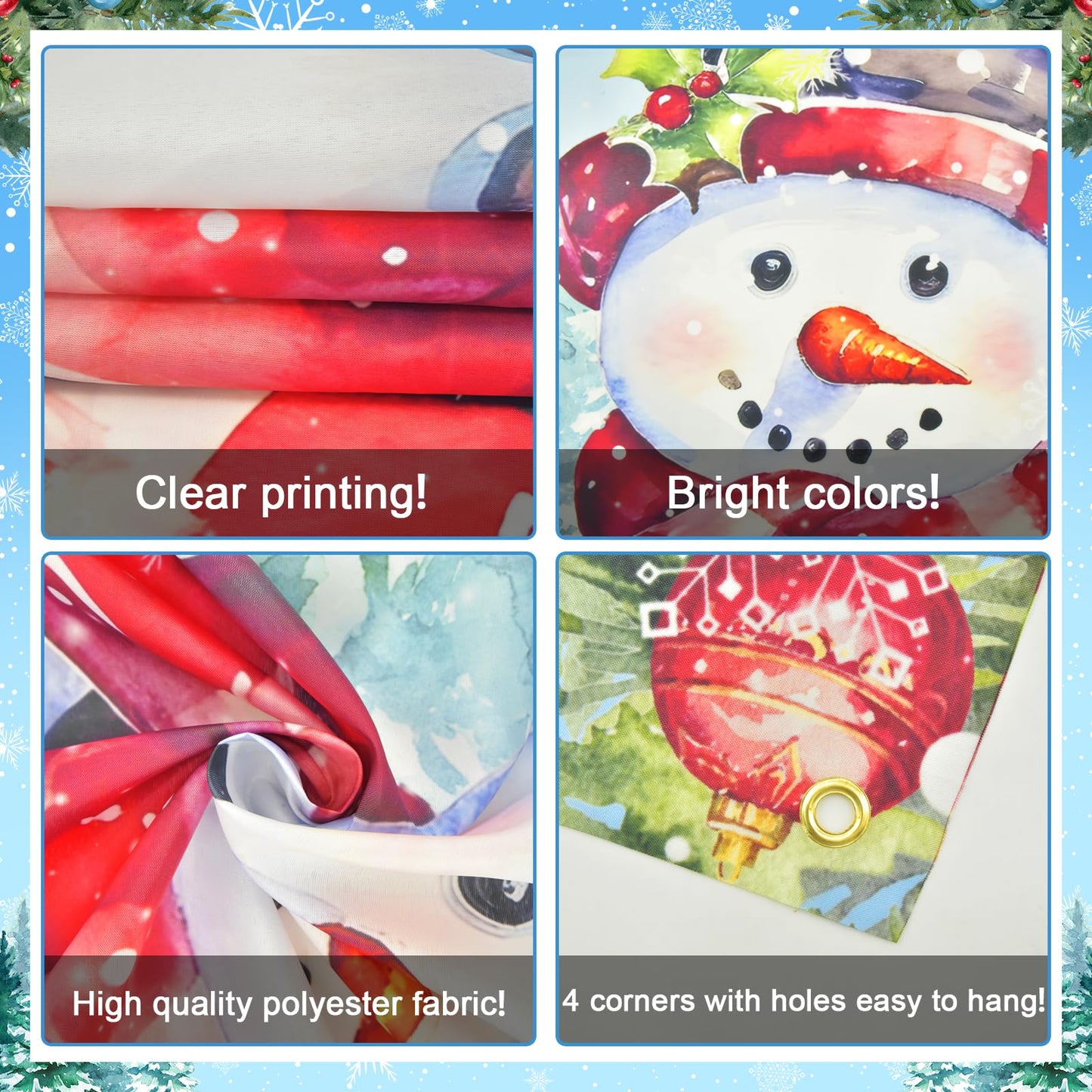 Avezano Snowman Door Cover Hello Winter Banner Snowflake Winter Wonderland Door Decorations Christmas Holiday Party Decorations Indoor Outdoor