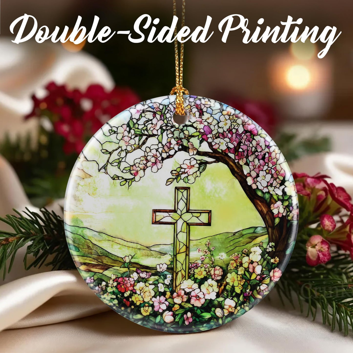 Christian Cross Ornament, Christmas Ornaments: Christmas Tree Decorations, Holiday Decor, Stocking Stuffers, Gift Ideas, Cross Gift, Religious Gifts, and Christian Gifts
