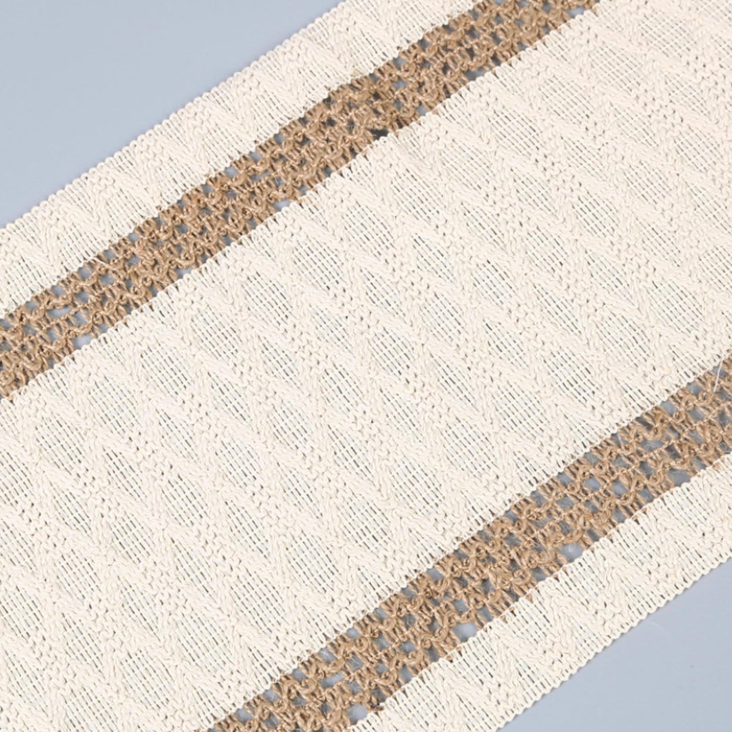 Niviy Boho Table Runner for Summer Home Decor 72 Inches Long Farmhouse Macrame Table Runner Cotton Linen Woven Table Runners for Fall Dining Table Decoration, Beige & Brown