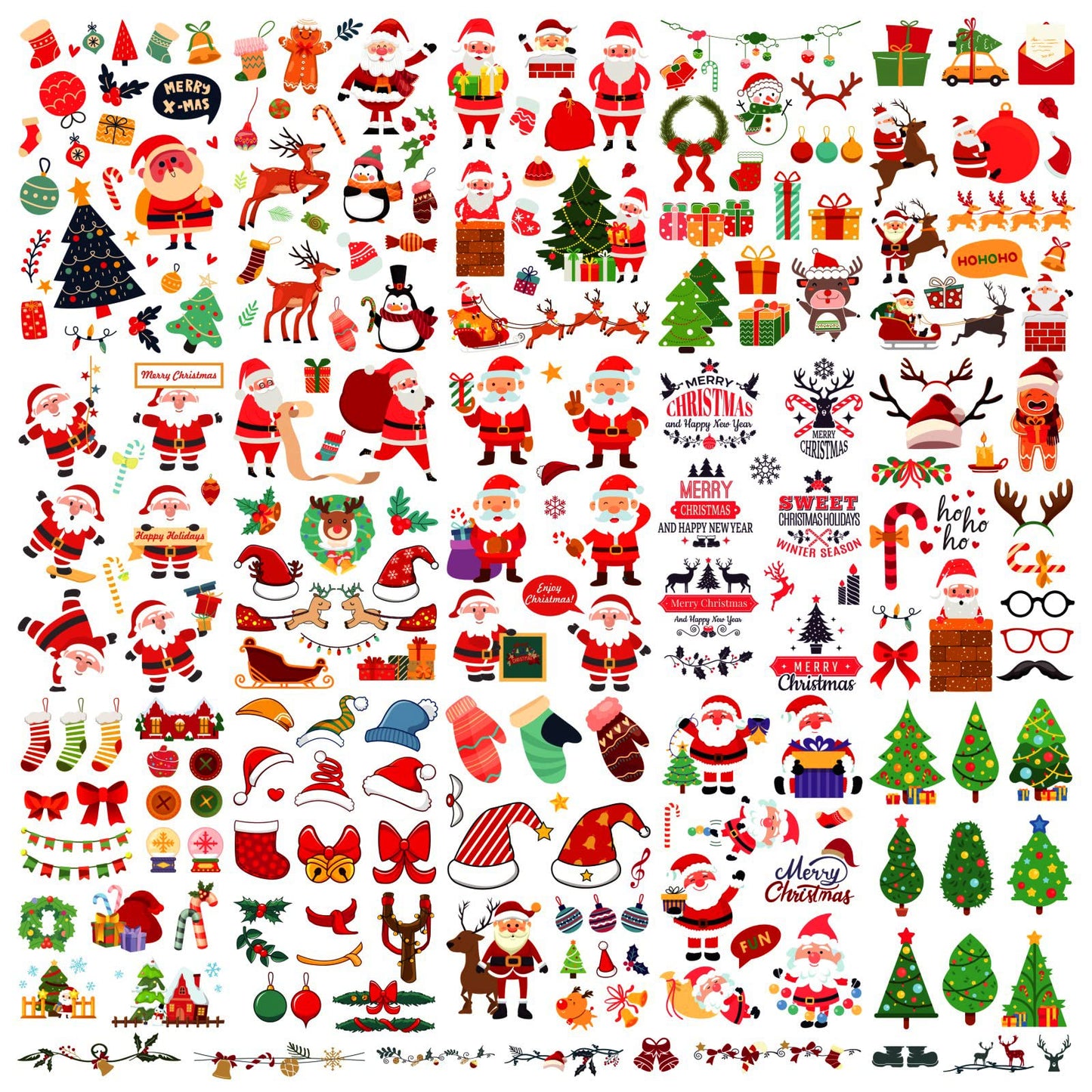 Awinmay Christmas Temporary Tattoos for Kids Stocking Stuffers and Gifts - 240 Pieces Christmas Fake Tattoo stickers for Boys and Girls,Christmas Party Favor Xmas Holiday Decorations Supplies 16 Sheet