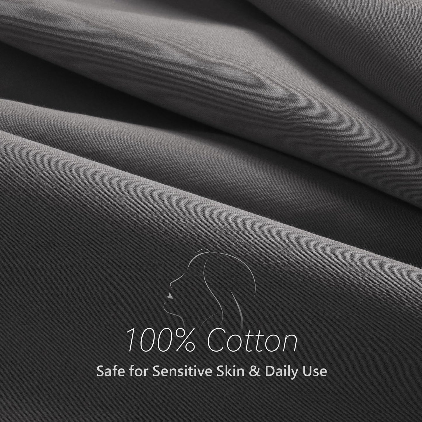 Hzesyd Queen Size Pillowcase Set - 500 Thread Count, 100% Cotton Sateen, 20" x 30" Set of 4 Pillow Covers, Cooling, Breathable, Soft for Ultimate Sleep Pillows Not Included Gray
