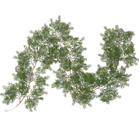 DearHouse 6Ft Artificial Christmas Garland Pine Cypress Greenery Garland for Holiday Season Mantel Fireplace Table Runner Centerpiece Décor