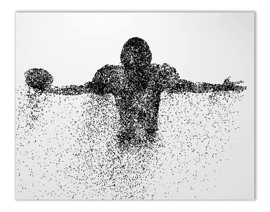 Football Wall Decor Art Prints - Particle Silhouette – (11x14) Inch Poster Photo - Man Cave, Bedroom Decor