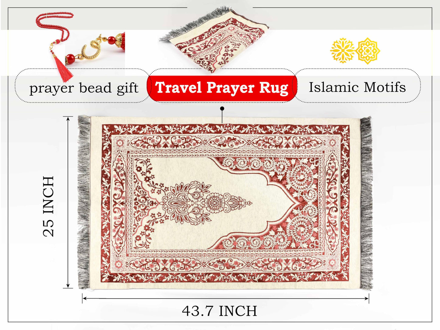 OLEEK Muslim Prayer Rug - Islamic Prayer mat - Prayer matt Islam - Islamic Gifts - Eid Decorations for Home 2026 - Praying mat - eid Gifts - Islam Men - Islamic Prayer Rugs - سجادة صلاة