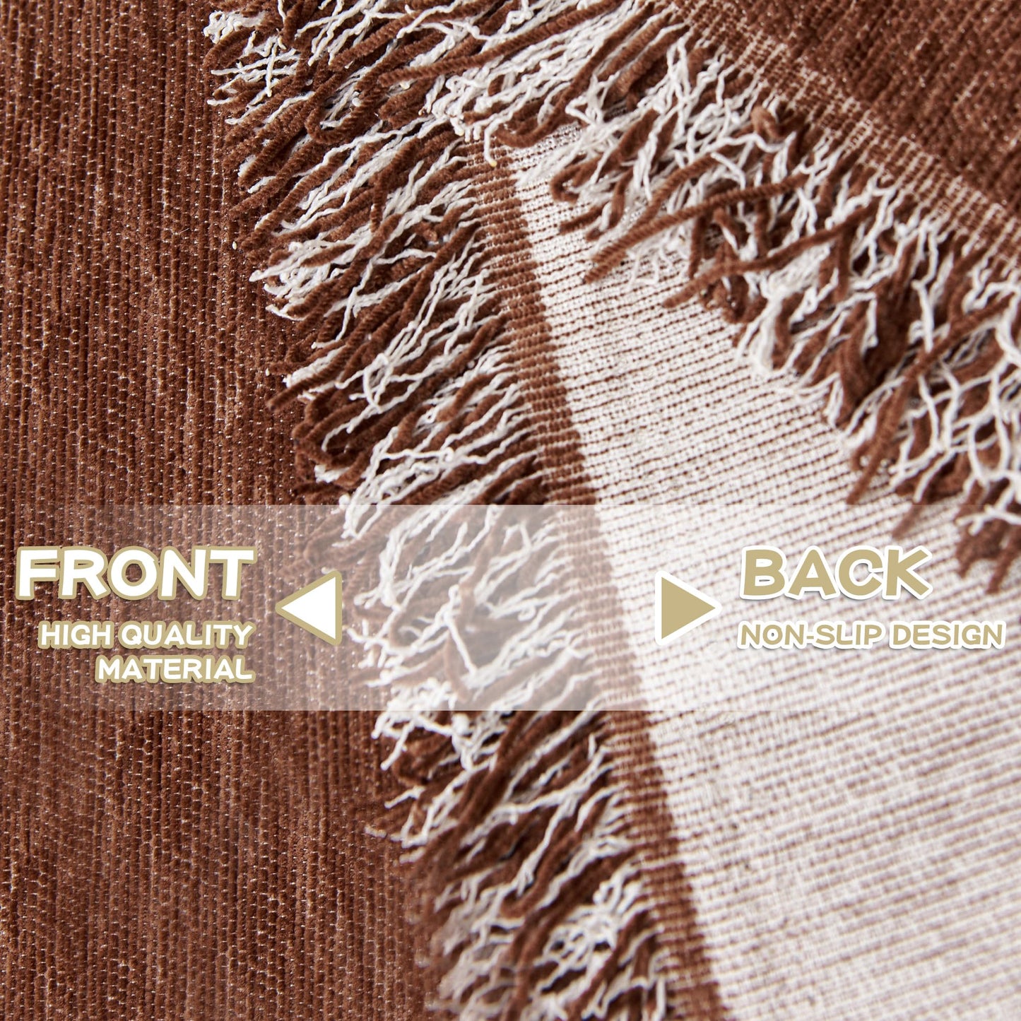 MYSKY HOME Sofa Covers for 2 Cushion Dogs - Boho Textured Soft Washable Decorative Couch Covers with Tassels, 71"x118", Chocolate