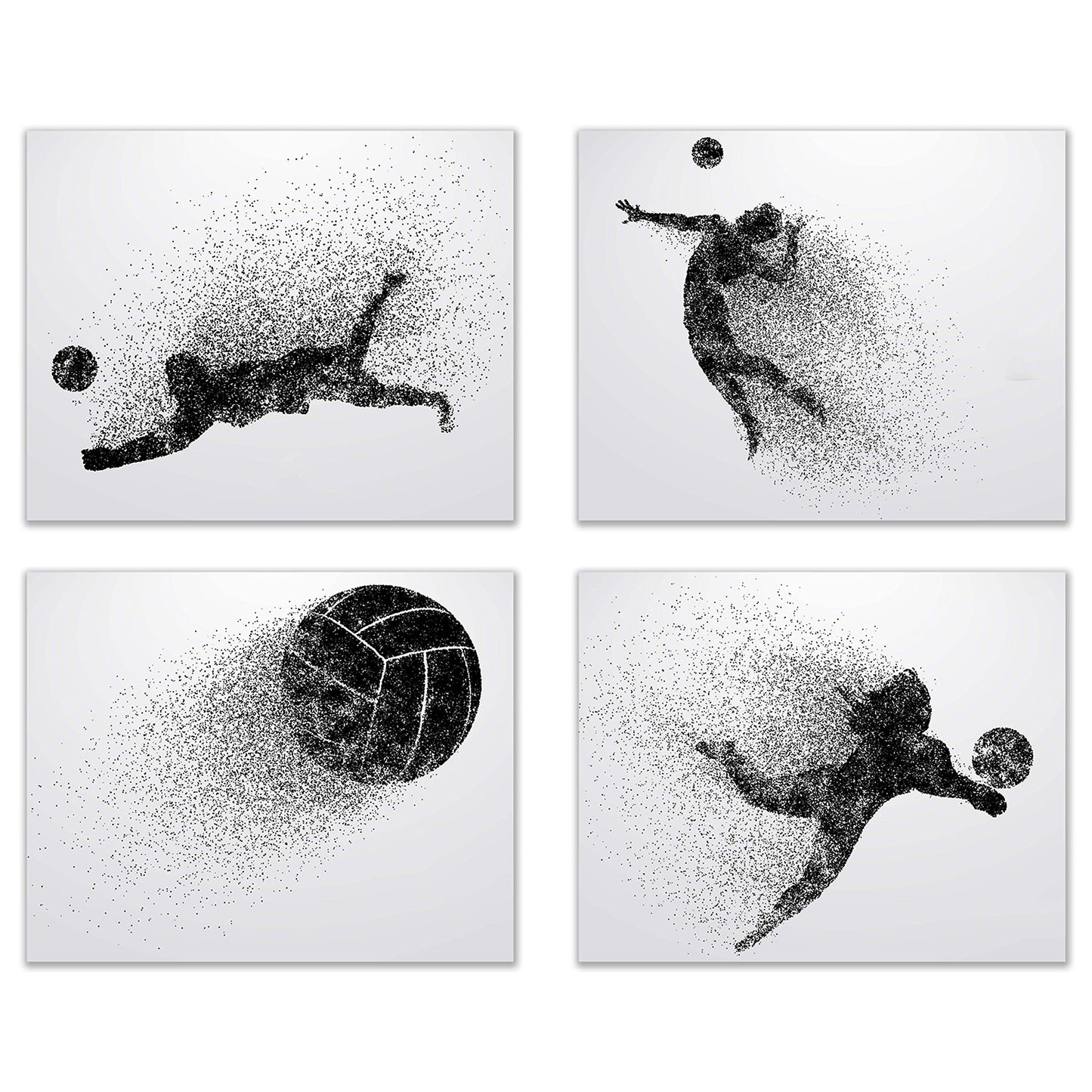 Summit Designs Volleyball Wall Art Prints - Silhouette – Set of 4 (8x10) Poster Photos Prints - Bedroom - Man Cave