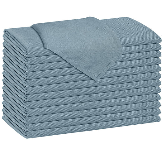 Ruvanti Cloth Napkins Set of 12, 18x18 Reusable Napkins Cloth Washable, Soft & Durable Table Napkin, Poly Cotton Fabric Dinner Napkins for Parties, Christmas, Thanksgiving, Weddings - Teal