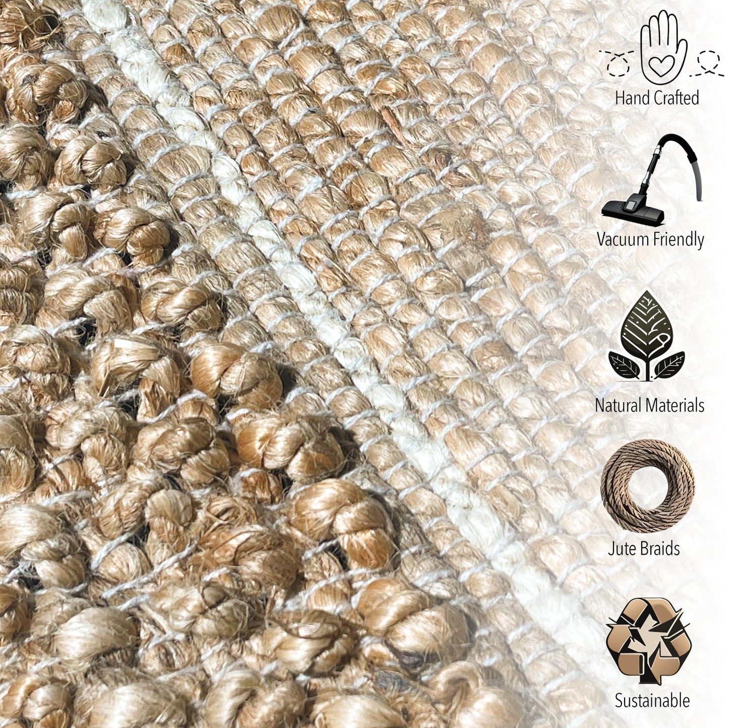 Chardin home 2x3 Jute Cotton Hand Woven Doormat Rug, Natural Jute Braided Entryway Mat | Rustic Boho Farmhouse Textured Accent Rug for Front Door, Kitchen, Bedroom, or Bathroom | Natural Fiber Rug