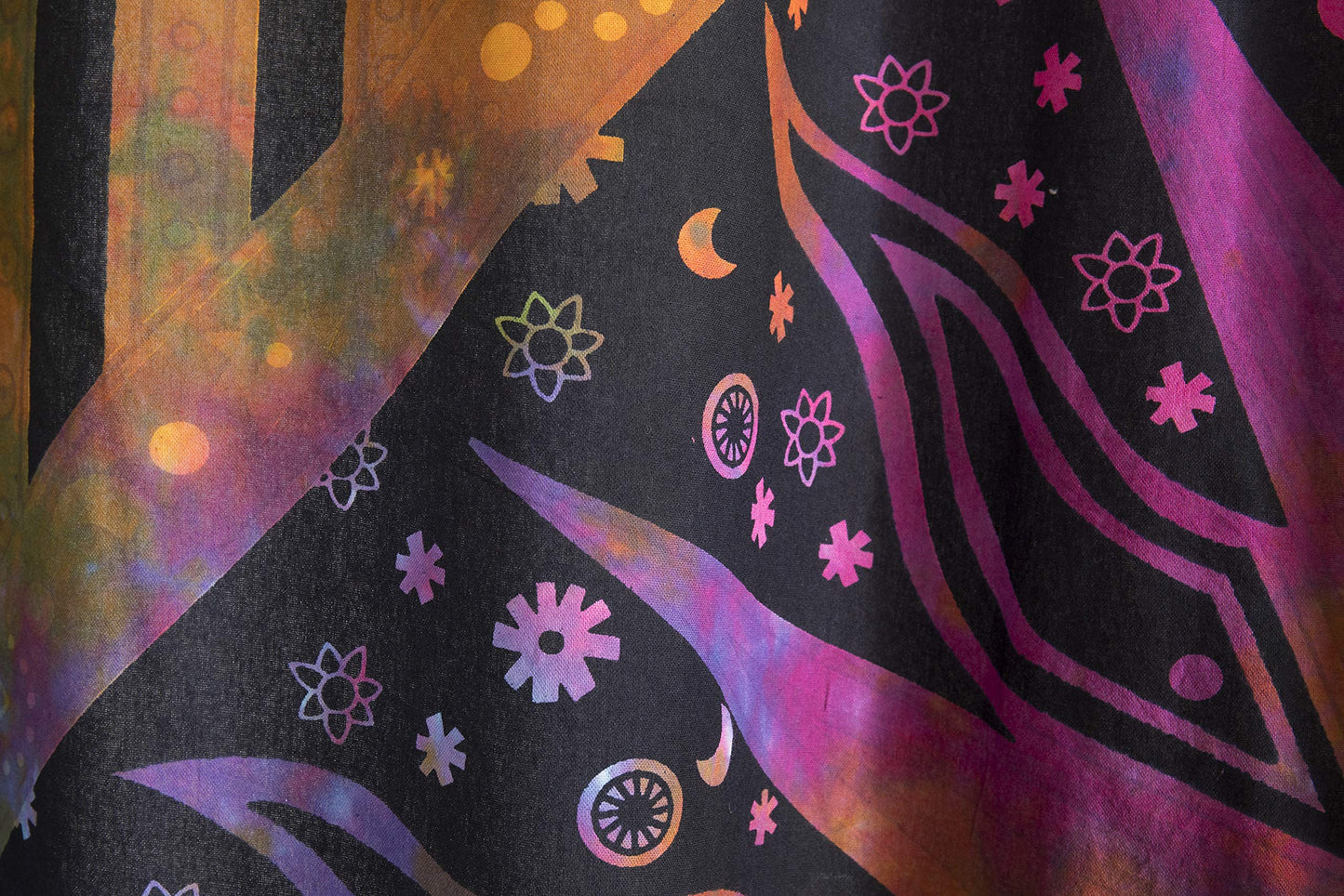 Popular Handicrafts Indian Burning Sun Hippie Mandala Window Curtains - Gypsy Tye Dye Bohemian Sun Moon Beautiful Drapery Bedroom Living Room Balcony Valance Panels Purple