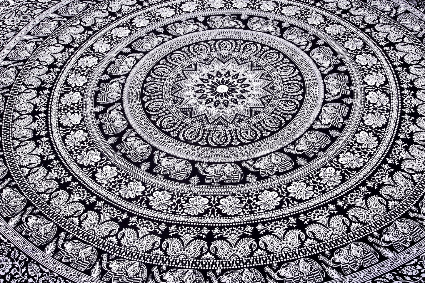 The Boho Street - Exclusive Twin Black and White Elephant Tapestry, Beautiful Indian Wall Art, Perfect Valentine Gift, Hippie Wall Hanging, Bohemian Bedspread