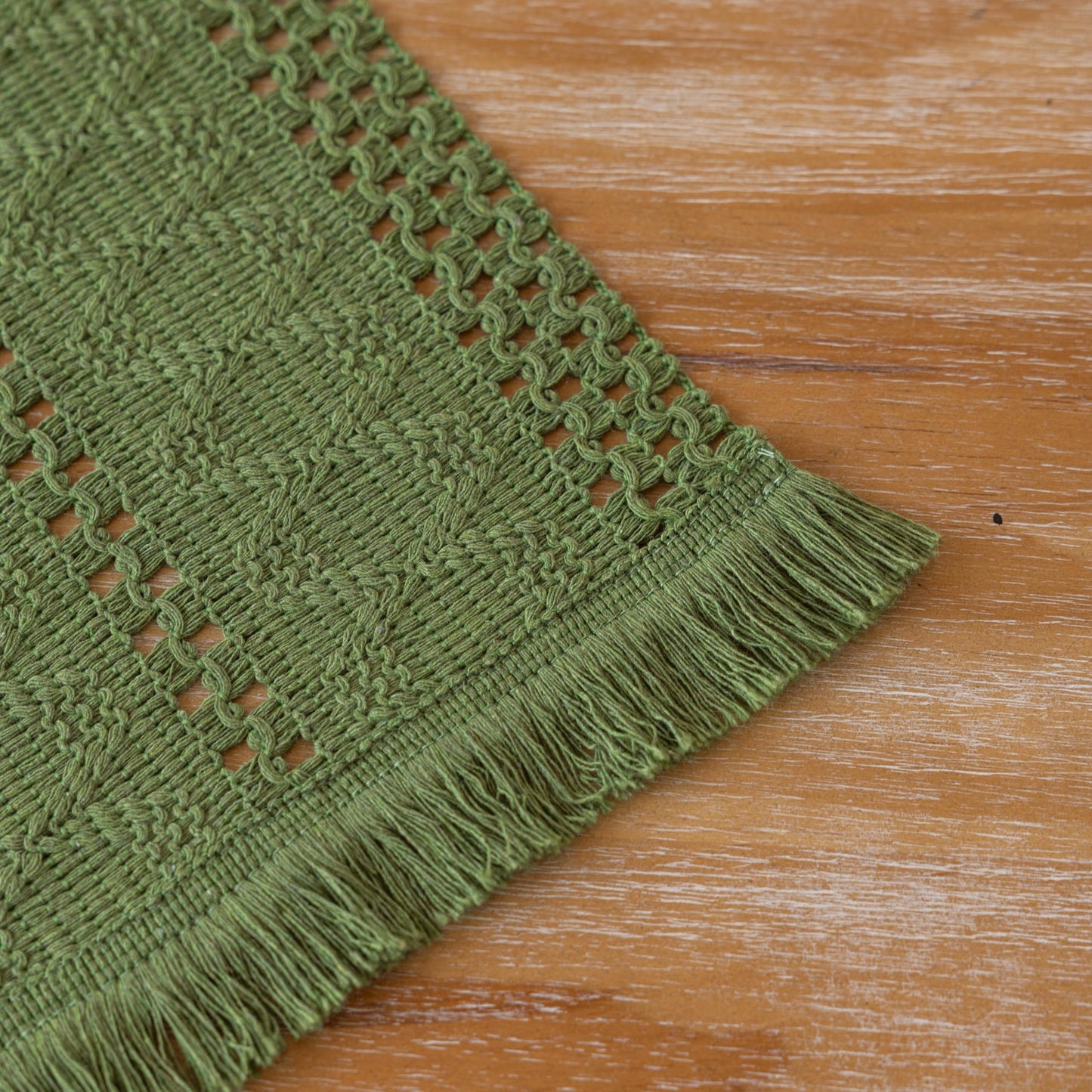 Keketoarrange Boho Sage Green Table Runner for Spring Home Decorations 12x72 Inches Farmhouse Small Macrame Woven Burlap Rustic Coffee Dresser Table Runner Dining Kitchen Centerpiece Bohemian Decor