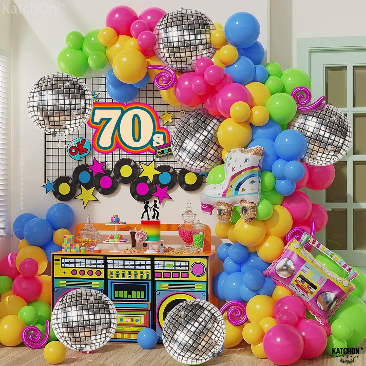 KatchOn, Big Silver Disco Ball Balloons - 22 Inch, Pack of 6 | Disco Party Decorations, 4D Sphere Disco Balloons for 70s Theme Party Decor, Bachelorette Party Decorations | Graduation Decorations 2026