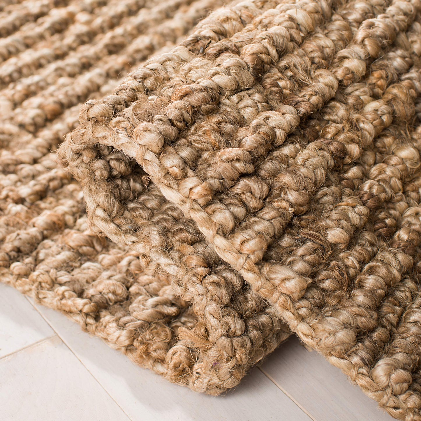 SAFAVIEH Area Rug 2x3 - Natural Fiber Collection - Natural Brown, Handmade Jute, Farmhouse Style, Chunky Textured Thick Pile (NF447A)