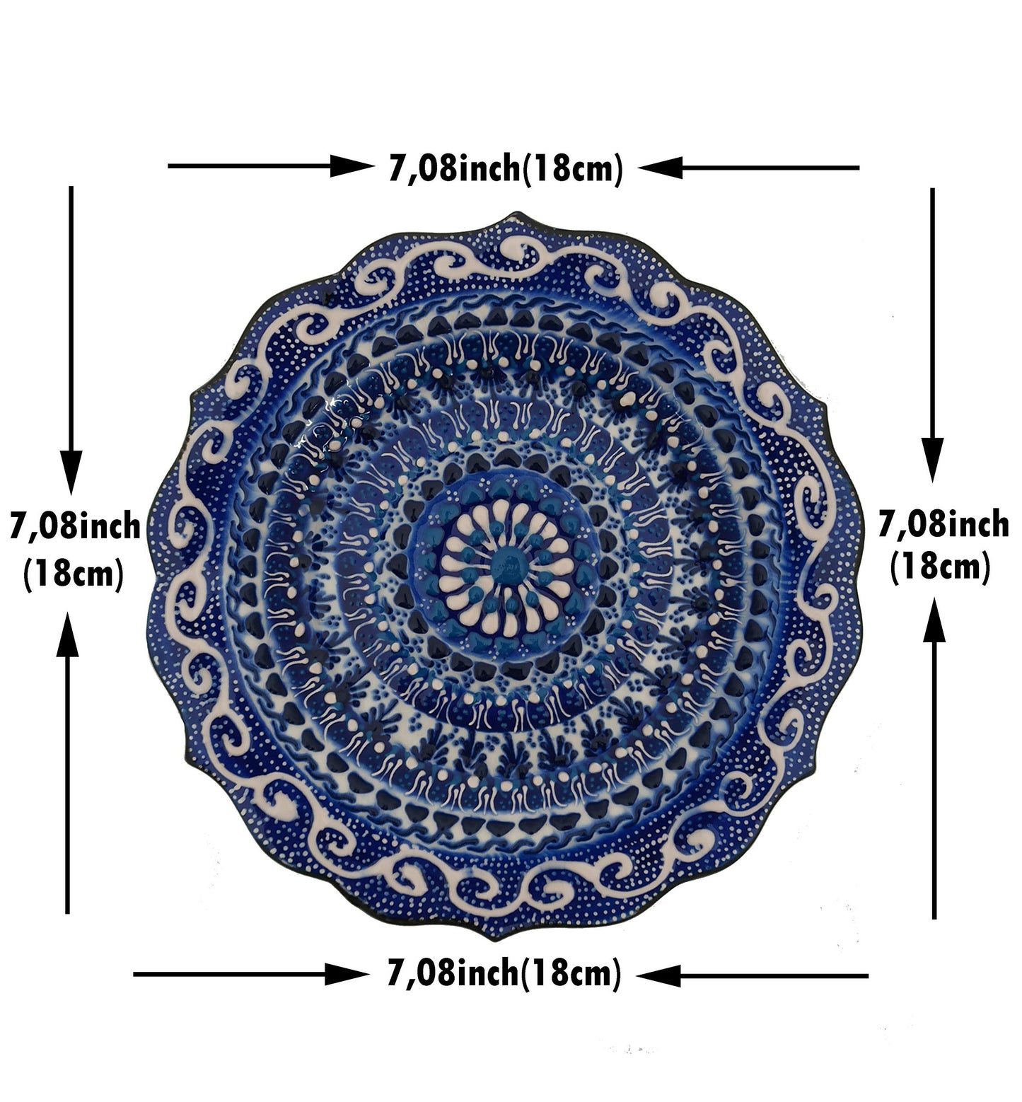 Ayennur Turkish Decorative Plate Handmade Ceramic Ornament for Home&Office Wall Decor