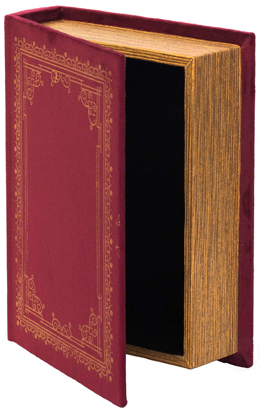 Decorative Vintage Book Shaped Trinket Storage Box - Red