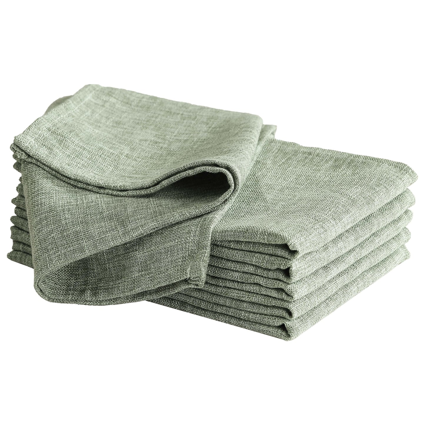 Laura Ashley Harper Luxuriously Smooth Fabric Napkins for Formal or Casual Dining, Holiday, Banquet, Wedding or Party, Set of 6 Napkins, Sage
