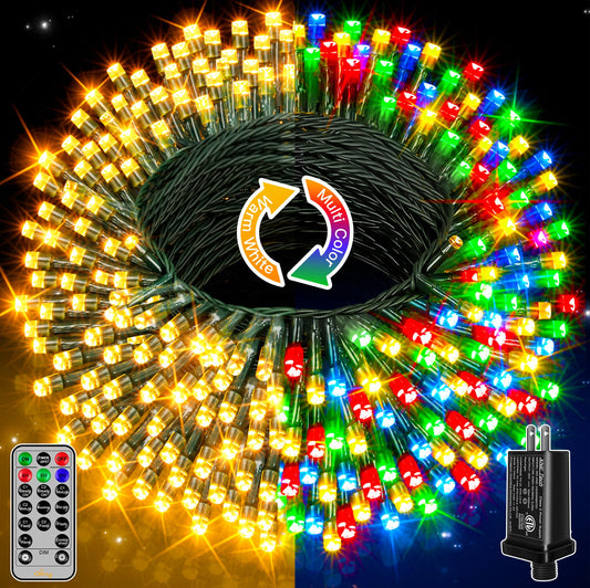 Ollny Christmas Lights, 131FT 400 LED Color Changing Christmas Tree Lights with 11 Modes Remote Control Waterproof Outdoor Christmas Lights for Outside Indoor Patio Xmas Decorations