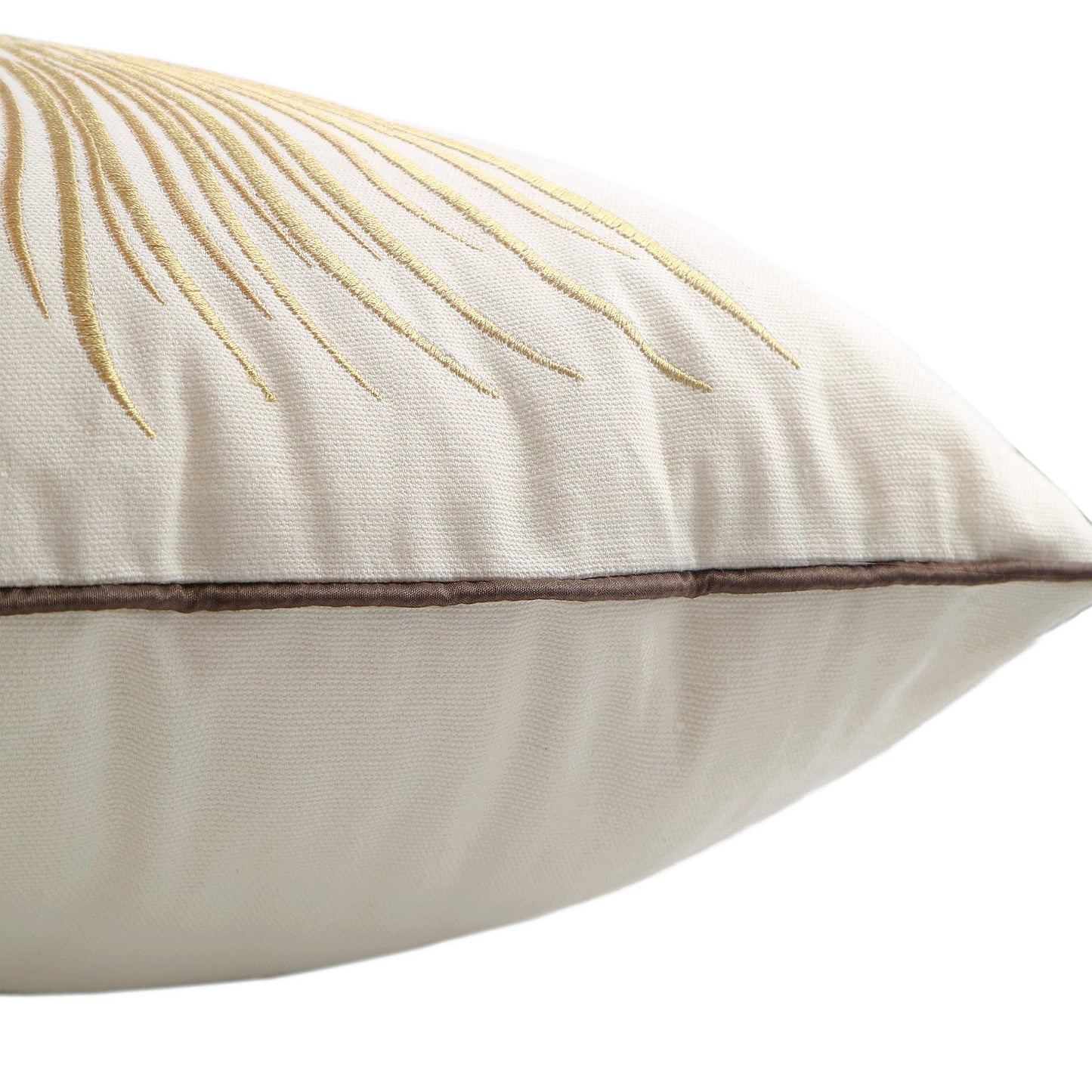 Hodeco Embroidery Throw Pillow Covers 18x18 Home Decor Fine Thread Dandelion Flower Pillow Cover for Couch Bedroom Chair 100% Cotton Canvas Floral Cushion Cover 45x45cm, Beige Pack of 2