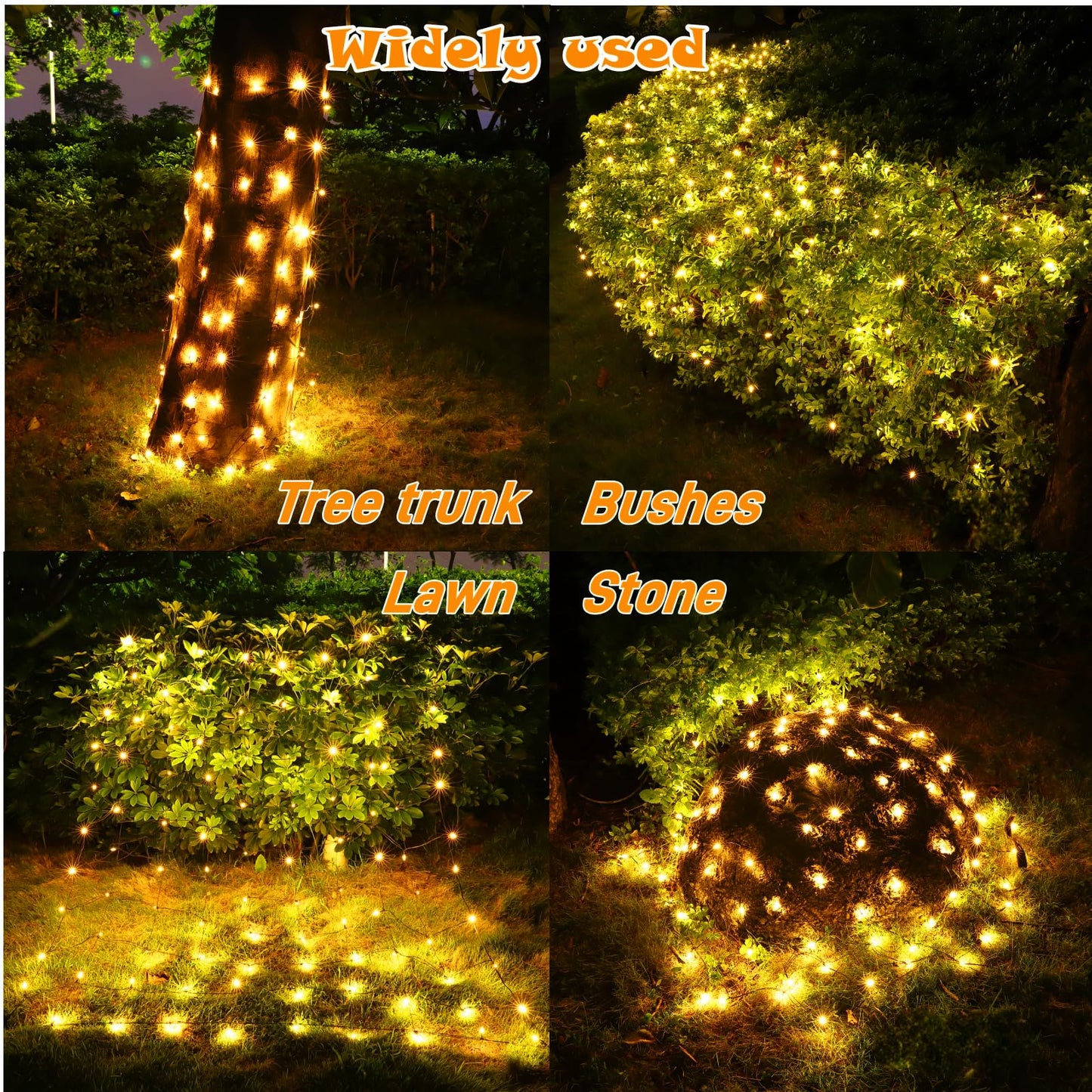 Meteds LED Christmas Net Lights Outdoor,120 LED 6ftx4ft Connectable Waterptoof Christmas Lights for Bushes Fence Tree Shrub Yard Garden Outdoor Christmas Decorations(Warm White)