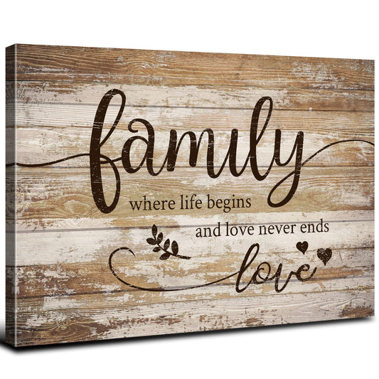 Rustic Family Wall Art for Living Room Farmhouse Family Wall Decor for Kitchen Home Bless Signs Wall Pictures Dining Room Vintage Inspirational Motto Prints Artwork Bedroom Entryway Decorations 12x16"