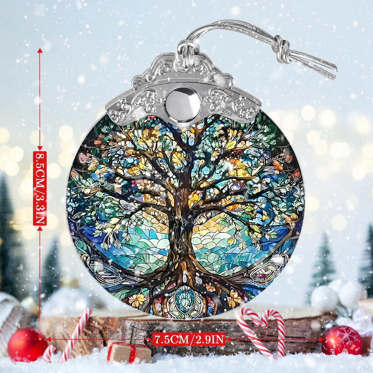 Jocidea Tree of Life Stained Glass Suncatcher - Holidays & Christmas Tree Ornament, Decor & Gifts