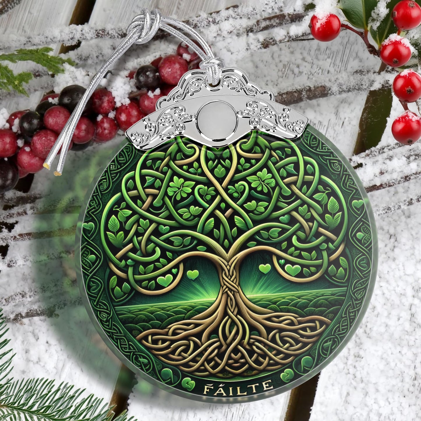 Tree of Life Stained Glass Hanging Ornament - Christmas Tree Decoration, Holiday Ornament, Gift Idea
