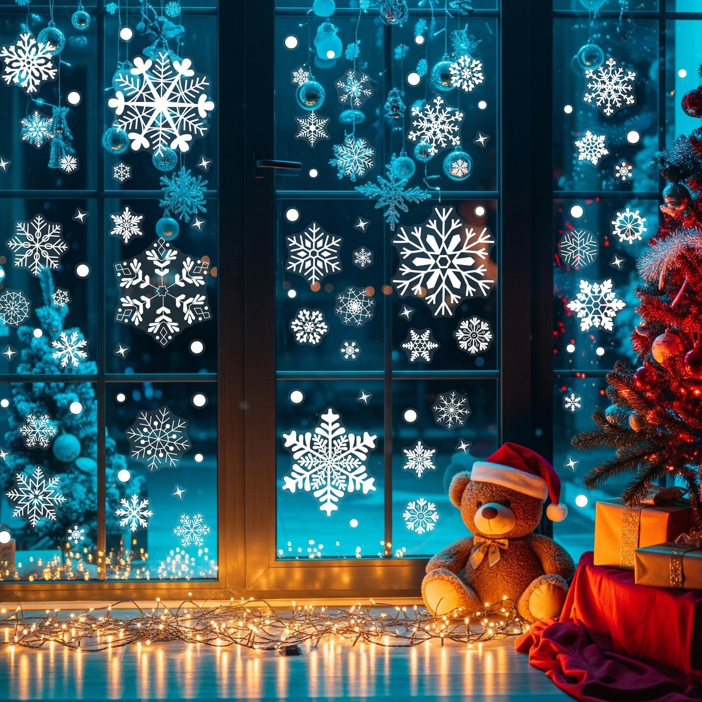 Snowflake Window Clings Stickers | 456Pcs Snowflake Clings Window Decal Christmas Decorations Christmas Stickers Winter Xmas Decorations Indoor Outdoor Glass Accesories Decor Supplies