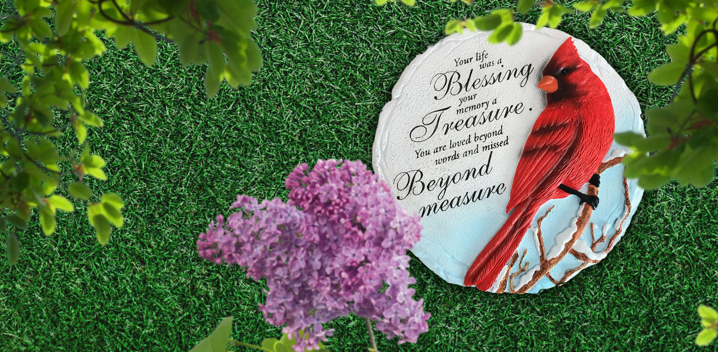 Spoontiques - Garden Décor - Cardinal Stepping Stone - Decorative Stone for Garden