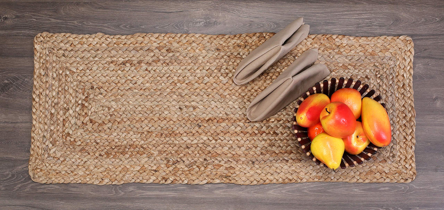 Savi Home Farmhouse Jute Burlap Table Runner 36 Inches Long, Organic Eco-Friendly Rustic Vintage Dining Table Runner, 13x36 Natural Jute Braided Table Runner