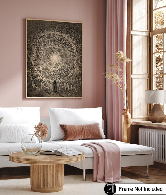 Poster Master Vintage Gustave Dore Poster - Retro Vision of The Empyrean Print - The White Rose Art - Gift for Men & Women - Great Decor for Living Room, Bedroom or Office - 8x10 UNFRAMED Wall Art