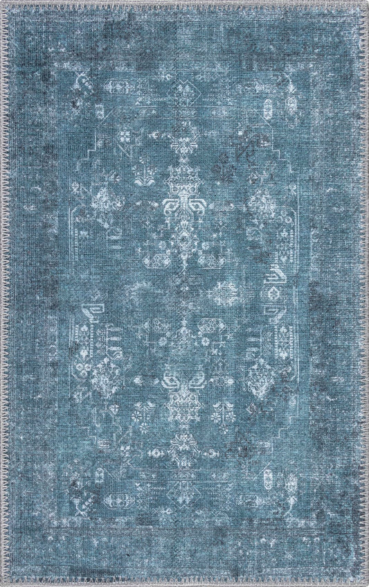 RugOver Machine Washable Area Rug, Pet-Friendly and Non-Slip Indoor Carpet for Kitchen, Bathroom, Living Room, Home Floor Decoration (Spruce/Stone, 2' x 3')