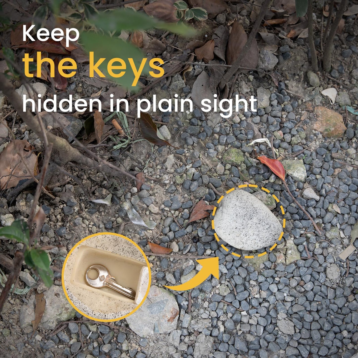 BarGifts Fake Rock Key Hider Safe for Outdoor Garden or Yard, Large Size Fake Stone Hidden Safe - Looks Stone- Hide A Key Outside in Rock