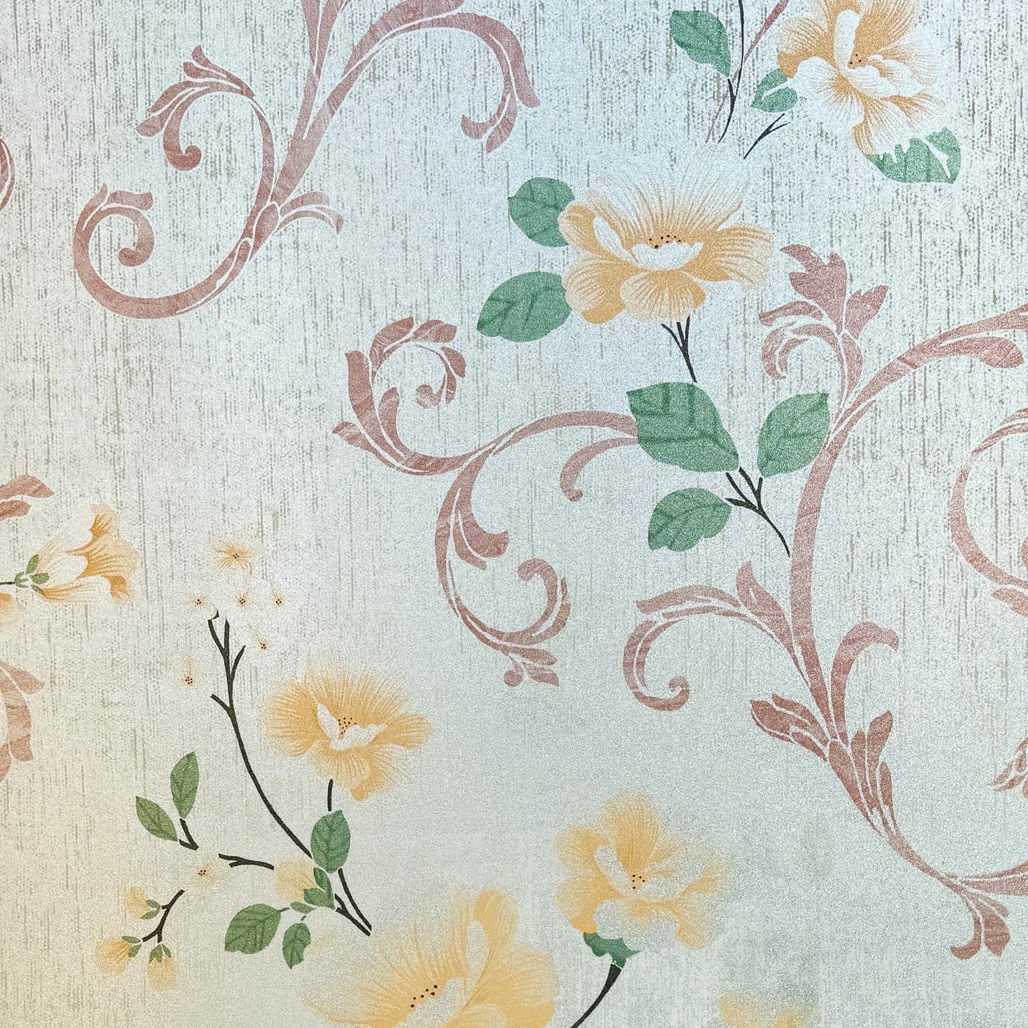 No Glue Window Films Elegant Flower Static Cling Glass Door Film Frosted Privacy Etched Tints Covers Decal,Anti-UV,Heat Control for Home and Office Decoration,17.5x78.7In.