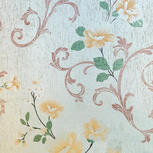 No Glue Window Films Elegant Flower Static Cling Glass Door Film Frosted Privacy Etched Tints Covers Decal,Anti-UV,Heat Control for Home and Office Decoration,17.5x78.7In.